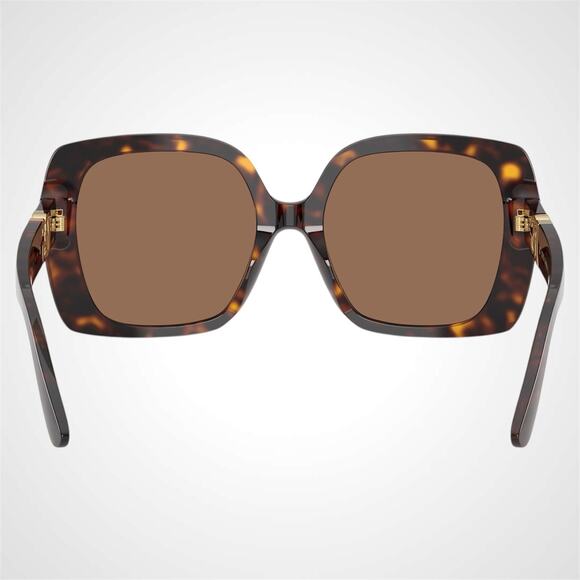 New Dolce & Gabbana Sunglasses Brown Acetate Square Gold Metal DG main image 4